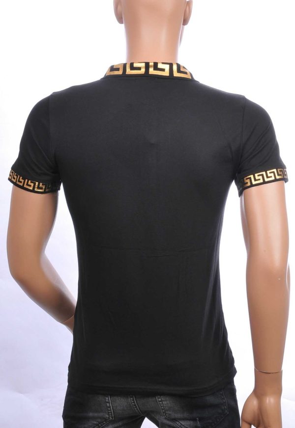Ci-Borg Heren Polo T-Shirt met Leeuwenkop Badge – Zwart