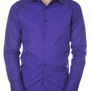 Red Bridge Slim Fit Stretch Effen Overhemd voor Heren - Paars | Elegant en Comfortabel
