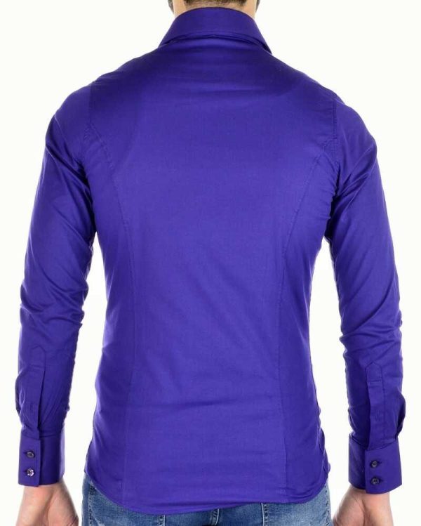 Red Bridge Slim Fit Stretch Overhemd voor Heren - Paars | Elegant en Comfortabel