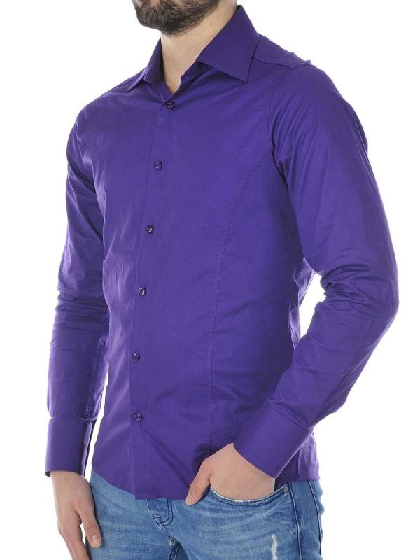 Red Bridge Slim Fit Stretch Overhemd voor Heren - Paars | Elegant en Comfortabel