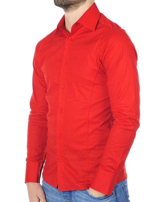 Red Bridge Slim Fit Stretch Overhemd voor Heren - Rood | Elegant en Comfortabel