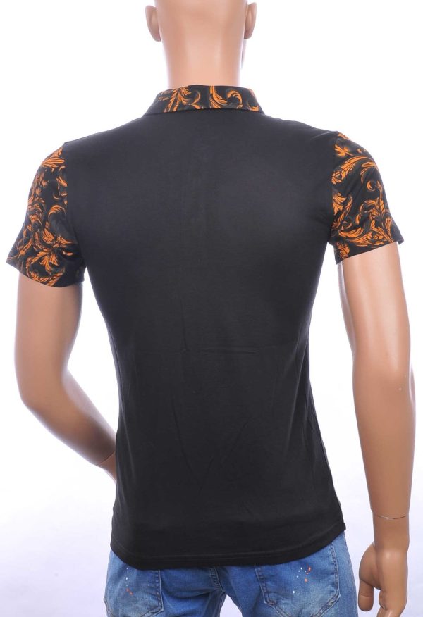 Ci-Borg Trendy Heren Polo T-Shirt met Leeuwenkop Badge – Zwart