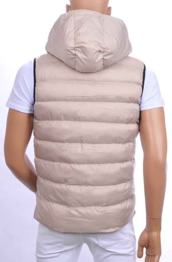ICON2 Trendy Heren Bodywarmer met Permanente Capuchon - Beige