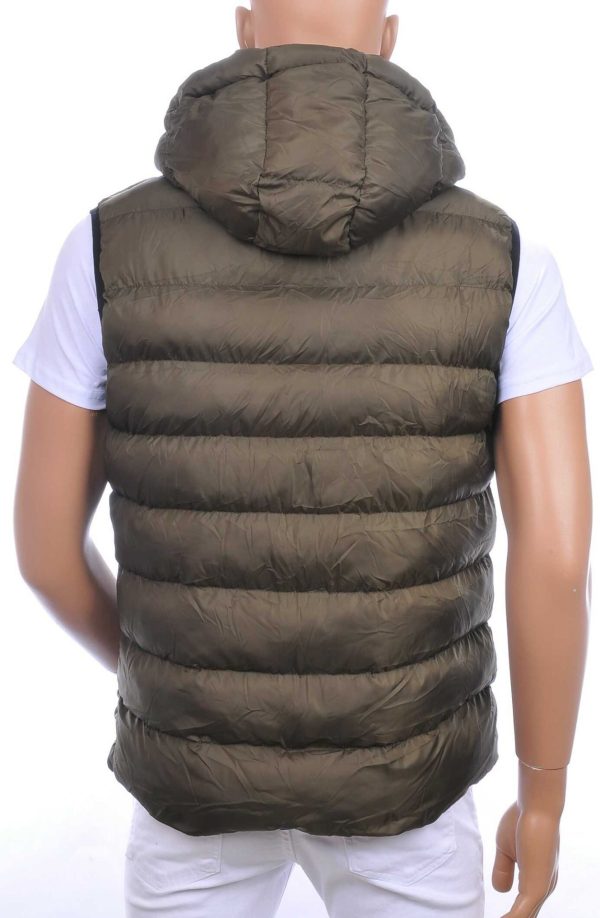 ICON2 Trendy Heren Bodywarmer met Permanente Capuchon - Khaki