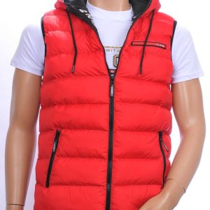 ICON2 Trendy Heren Bodywarmer met Permanente Capuchon - Rood