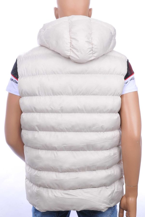 ICON2 Trendy Heren Bodywarmer met Permanente Capuchon - Wit