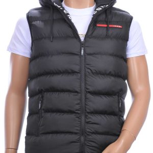 ICON2 Trendy Heren Bodywarmer met Permanente Capuchon - Zwart