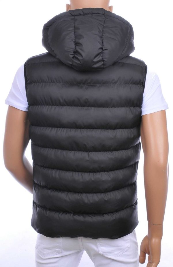 ICON2 Trendy Heren Bodywarmer met Permanente Capuchon - Zwart