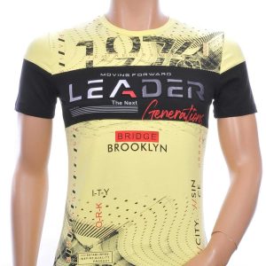 Stijlvol en opvallend: het Ci Borg LEADER T-shirt met 3D letters - Geel