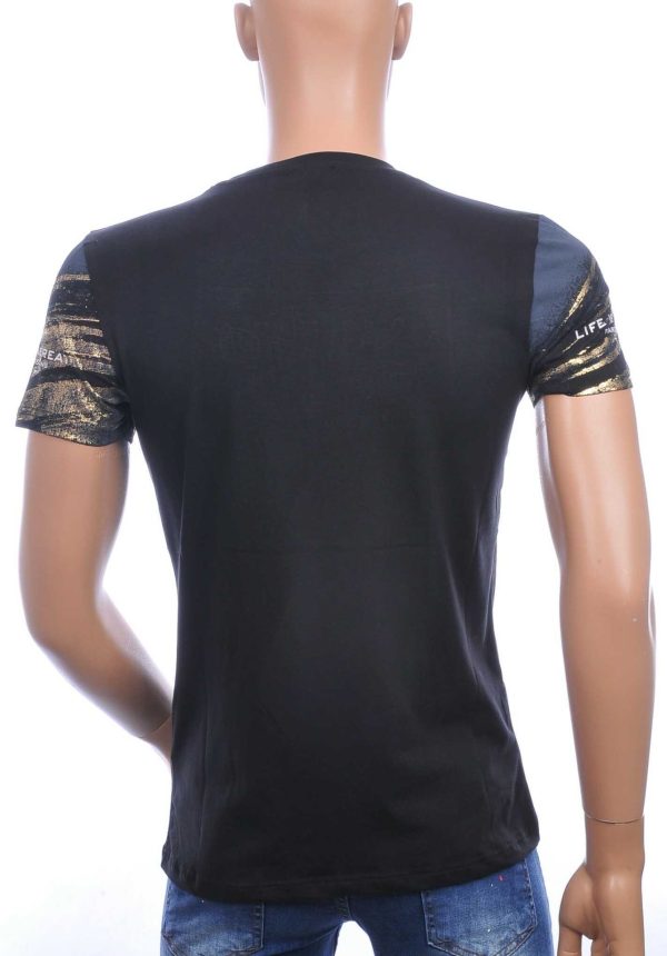 CLUB JU Trendy STRONG Ronde Hals Heren T-Shirt met 3D Letters - Zwart