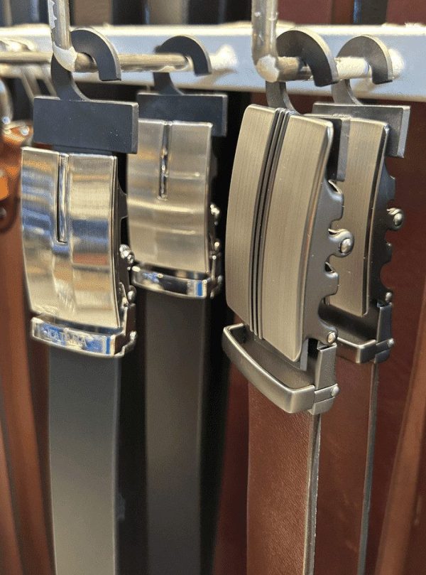 E-BELT Luxe Italiaanse Rundleer Automatische Jeansriem - Bruin