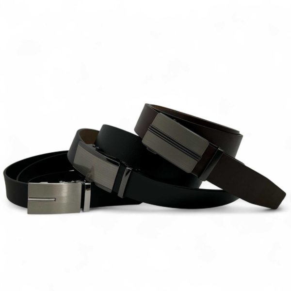 E-BELT Luxe Italiaanse Rundleer Automatische Jeansriem - Zwart