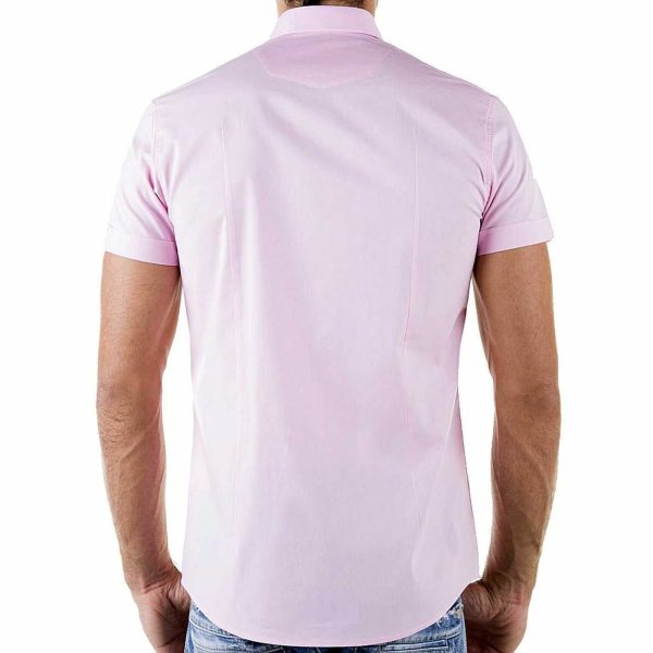 Red Bridge getailleerd slim fit stretch overhemd met korte mouwen voor heren - Roze
