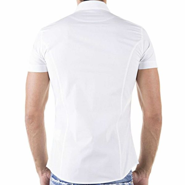 Red Bridge getailleerd slim fit stretch overhemd met korte mouwen voor heren - Wit
