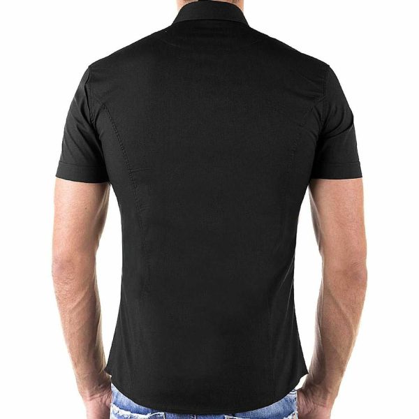 Red Bridge getailleerd slim fit stretch overhemd met korte mouwen voor heren - Zwart