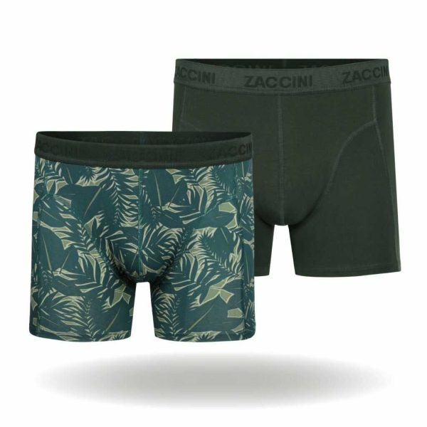 Zaccini 2-Pack perfect fit Allover Bladeren Motieven Heren Boxershorts – Groen, Comfortabel, Stijlvol en Perfecte Pasvorm