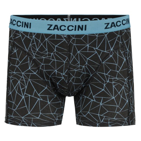 Zaccini 2-pack Perfect Fit Allover Triangles Motieven Boxershorts – Zwart