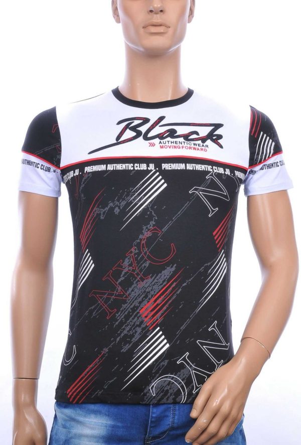 Ci-Borg Trendy Black NYC Slim Fit Ronde Hals Heren T-Shirt - Zwart