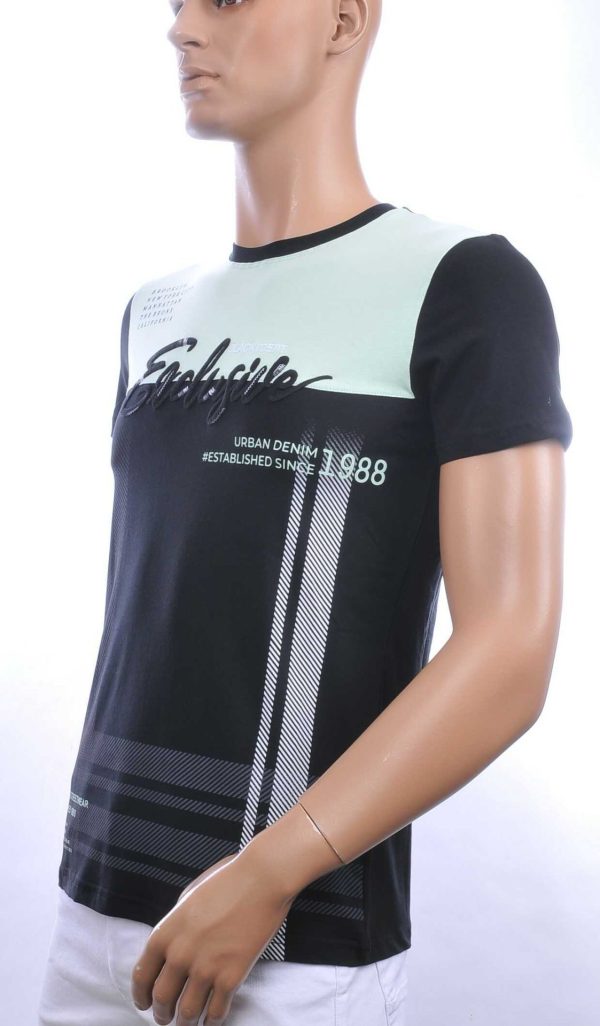 Ci-Borg Trendy EXCLUSIVE Slim Fit Ronde Hals Heren T-Shirt - Blauw
