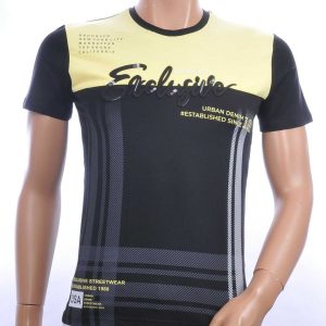 Ci-Borg Trendy EXCLUSIVE Slim Fit Ronde Hals Heren T-Shirt - Geel