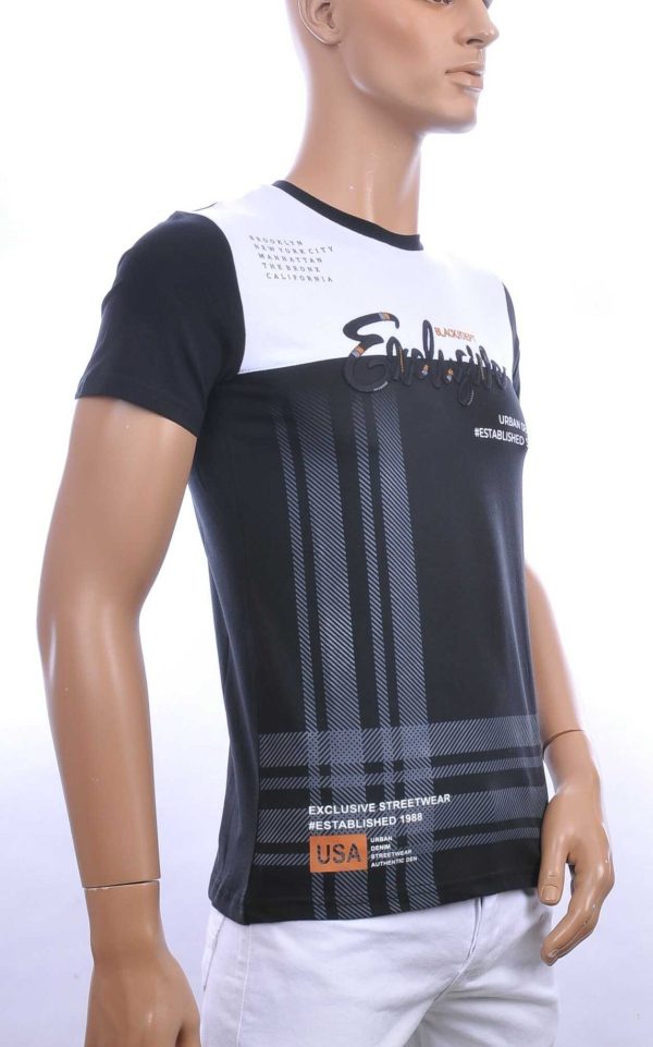 Ci-Borg Trendy EXCLUSIVE Slim Fit Ronde Hals Heren T-Shirt - Zwart