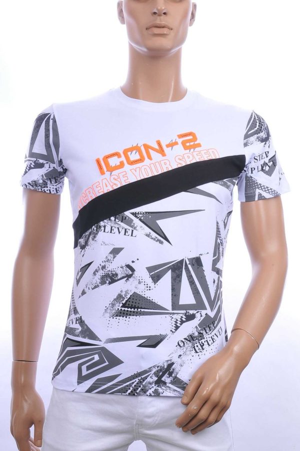 Ci-Borg Trendy ICON-2 Slim Fit Ronde Hals Heren T-shirt - Wit