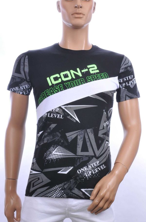 Ci-Borg Trendy ICON-2 Slim Fit Ronde Hals Heren T-shirt - Zwart