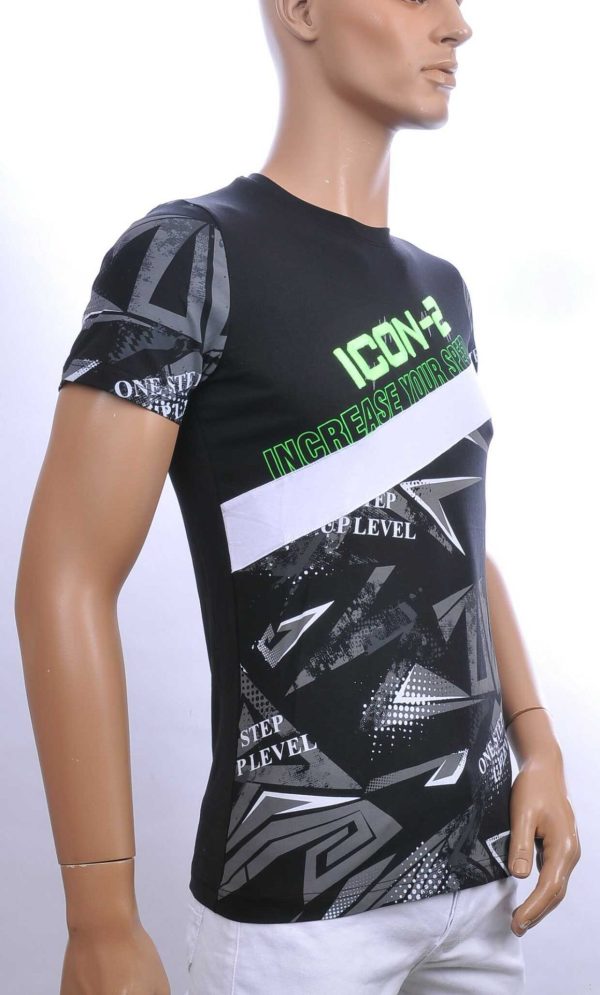 Ci-Borg Trendy ICON-2 Slim Fit Ronde Hals Heren T-shirt - Zwart