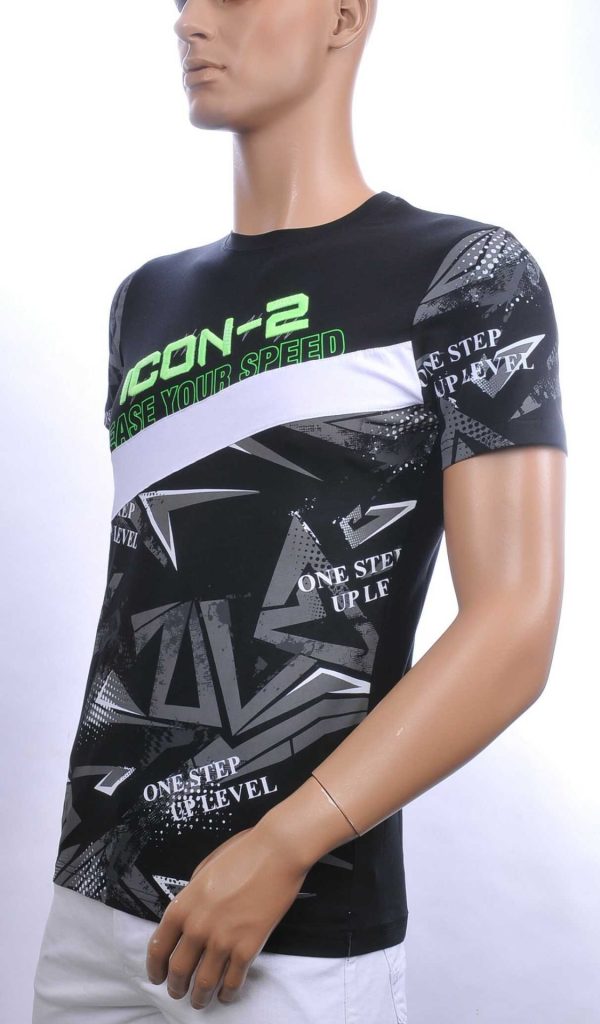 Ci-Borg Trendy ICON-2 Slim Fit Ronde Hals Heren T-shirt - Zwart