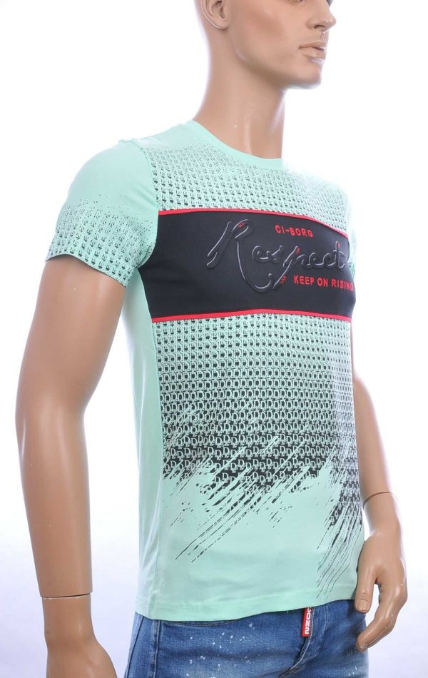 Ci-Borg Trendy RESPECT Ronde Hals Heren T-shirt - Groen