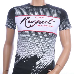 Ci-Borg Trendy RESPECT Ronde Hals Heren T-shirt - Zwart