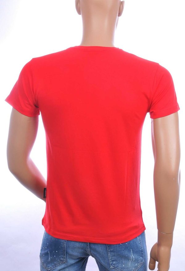 ICON2 Trendy Slim Fit Ronde Hals Heren T-Shirt met Text ICON2 - Rood