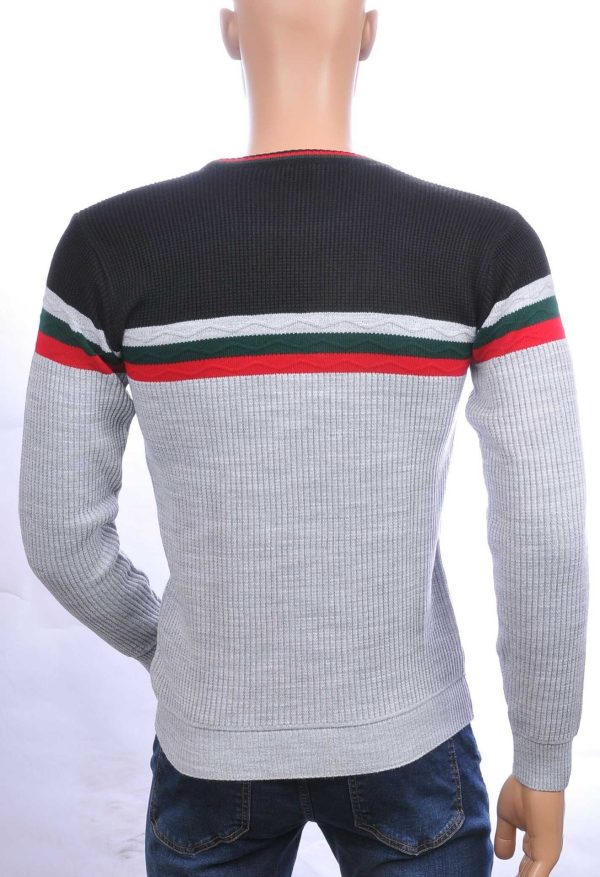 CI-BORG Trendy Slim Fit Ronde Hals Dunne Heren Trui - Grijs