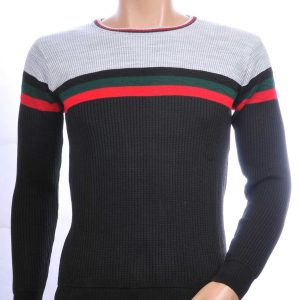 CI-BORG Trendy Slim Fit Ronde Hals Dunne Heren Trui - Zwart