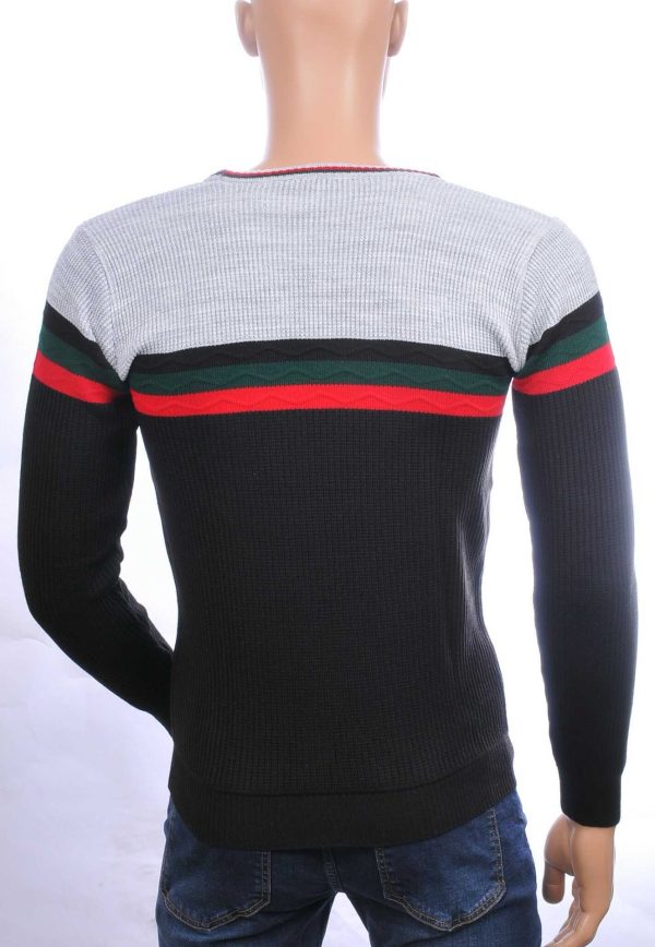 CI-BORG Trendy Slim Fit Ronde Hals Dunne Heren Trui - Zwart