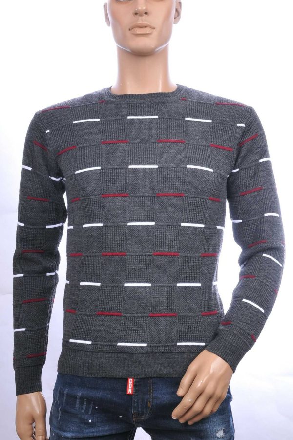 CI-BORG Trendy Slim Fit Ronde Hals Dunne Heren Trui - Antraciet