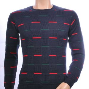 CI-BORG Trendy Slim Fit Ronde Hals Dunne Heren Trui - Navy