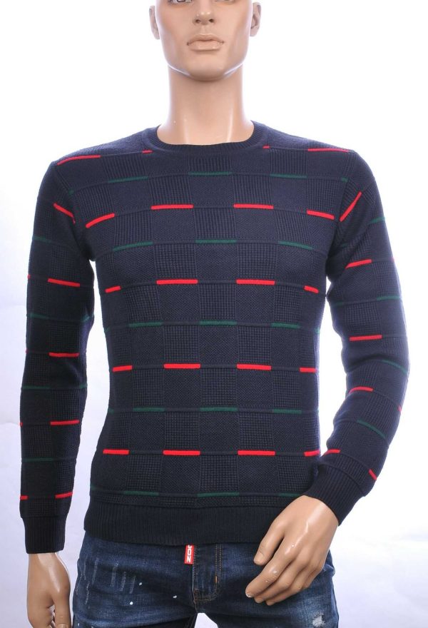 CI-BORG Trendy Slim Fit Ronde Hals Dunne Heren Trui - Navy