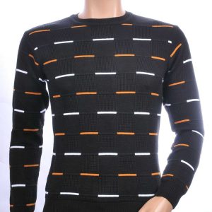 CI-BORG Trendy Slim Fit Ronde Hals Dunne Heren Trui - Zwart