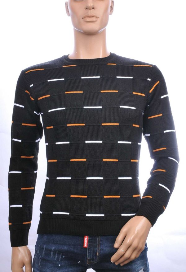CI-BORG Trendy Slim Fit Ronde Hals Dunne Heren Trui - Zwart