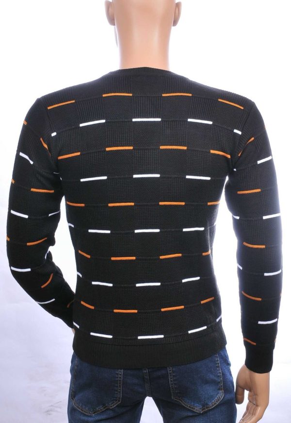 CI-BORG Trendy Slim Fit Ronde Hals Dunne Heren Trui - Zwart