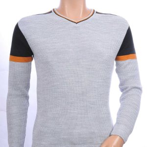 CI-BORG Trendy Slim Fit V-Hals Dunne Heren Trui - Grijs