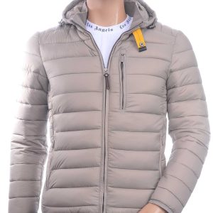 MEN'S WEAR Trendy Heren Jas met Permanente Capuchon - Beige
