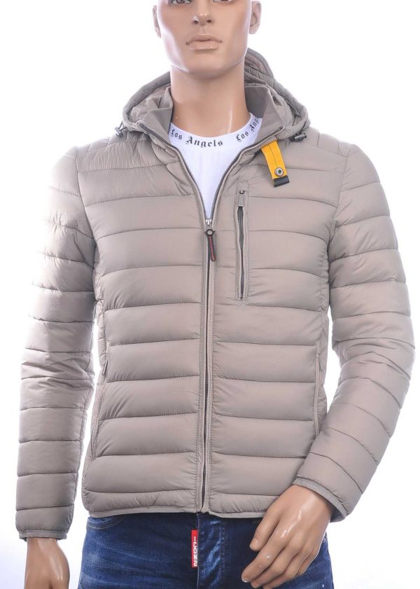 MEN'S WEAR Trendy Heren Jas met Permanente Capuchon - Beige