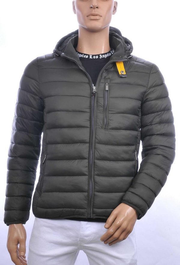 MEN'S WEAR Trendy Heren Jas met Permanente Capuchon - Khaki