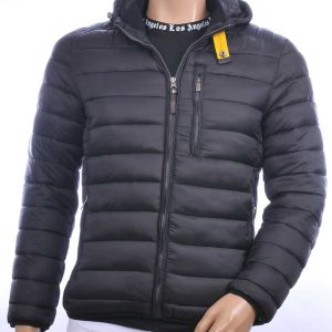 MEN'S WEAR Trendy Heren Jas met Permanente Capuchon - Zwart