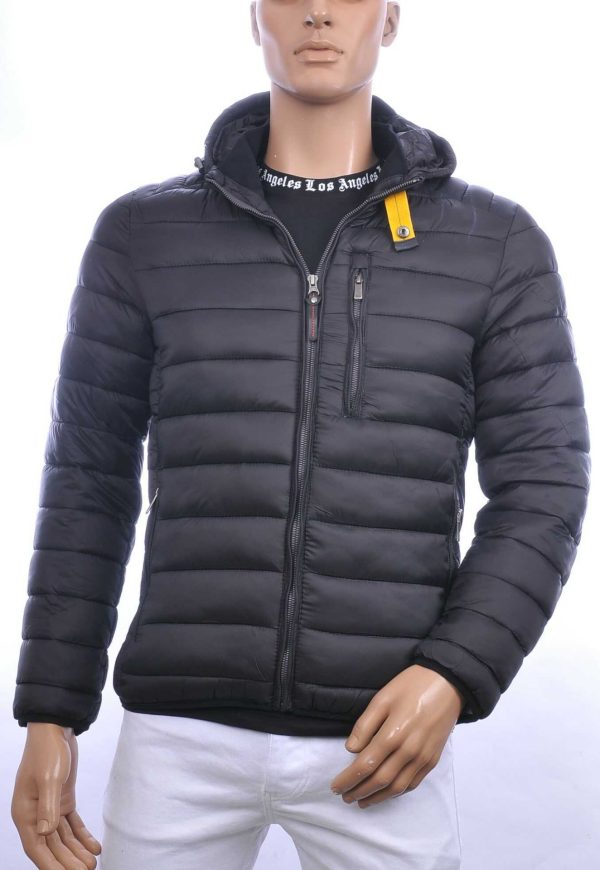 MEN'S WEAR Trendy Heren Jas met Permanente Capuchon - Zwart