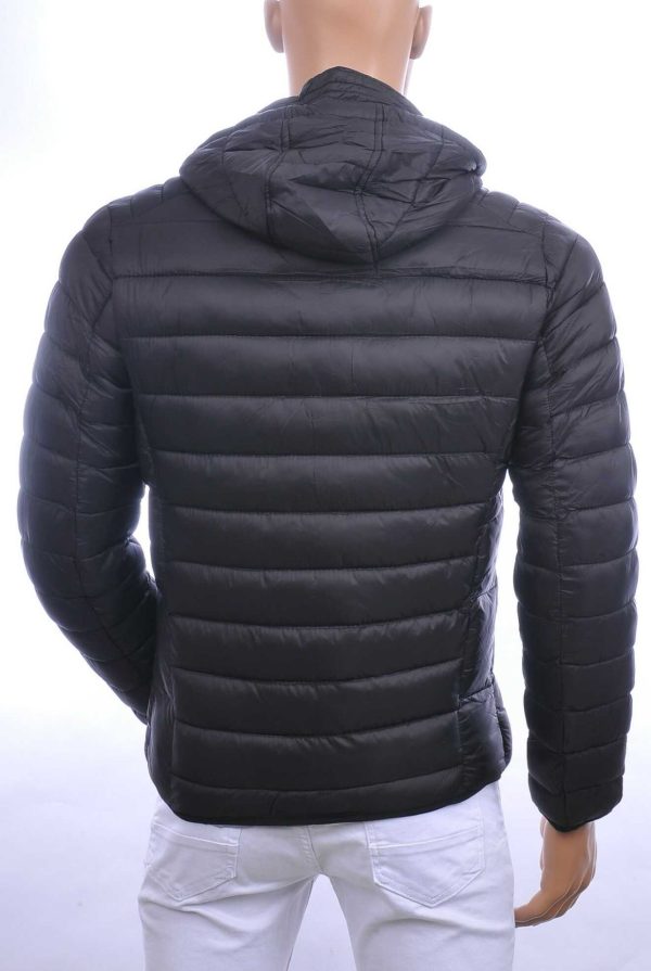 MEN'S WEAR Trendy Heren Jas met Permanente Capuchon - Zwart